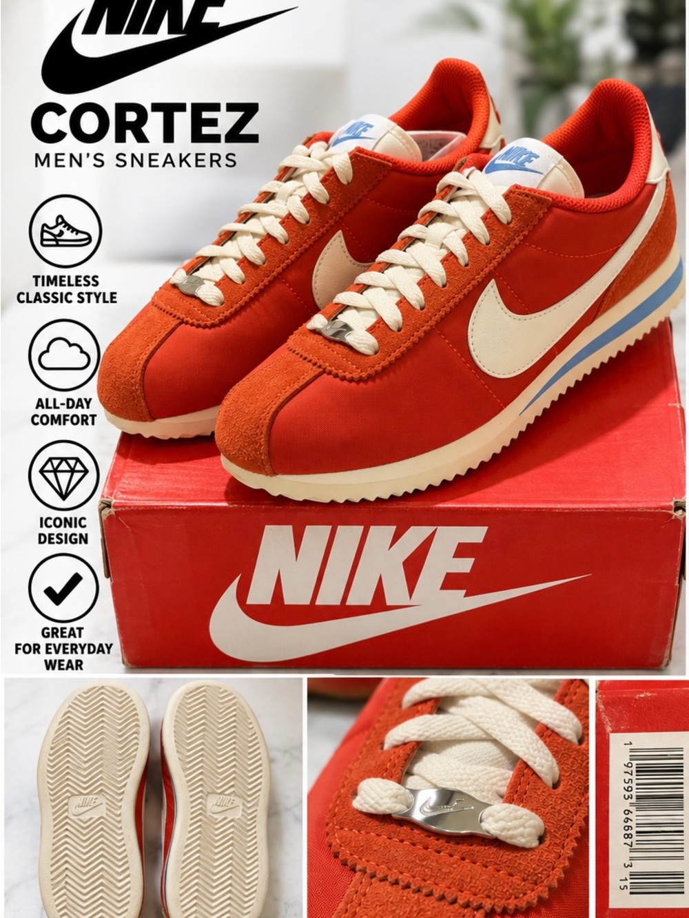 Nike Cortez women’s Sneakers - Orange / Cream